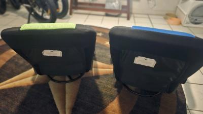 Set of 2 Folding Swivel Gaming Chairs  Blue  Green - Thumbnail 3