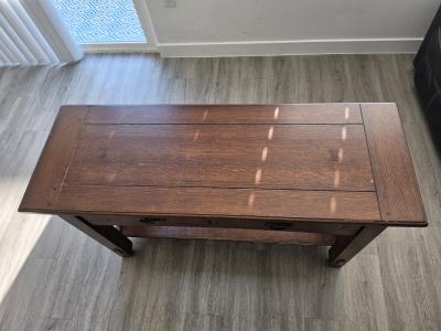 Mission Style Wood Console Table with Drawers - Thumbnail 2