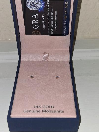 14k yellow gold mossianite stud earrings