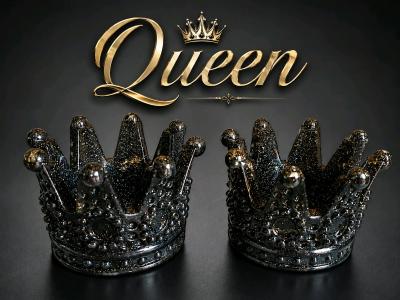 Black and Gold leaf accents crowns set of 2