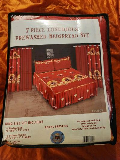 king bed set with curtains - Thumbnail 2
