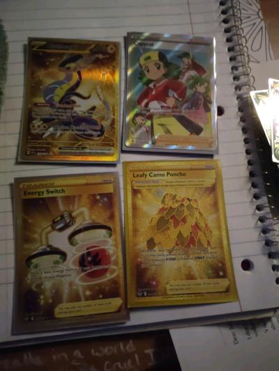 4 ultra and secret rare gold full art Pokemon cards