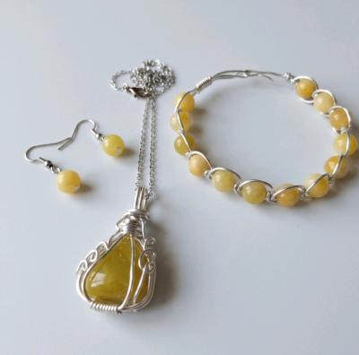 Handmade Wire Wrapped Jewelry Sets 3pcs - Thumbnail 5