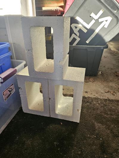 Set of 13 standard 2core concrete cinder blocks