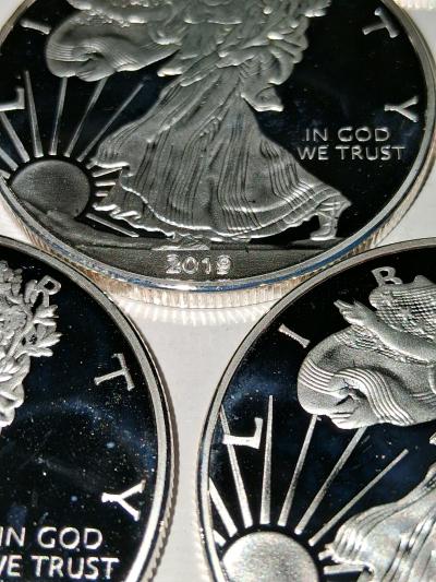 non magnetic silver plated eagle rounds 1oz - Thumbnail 3