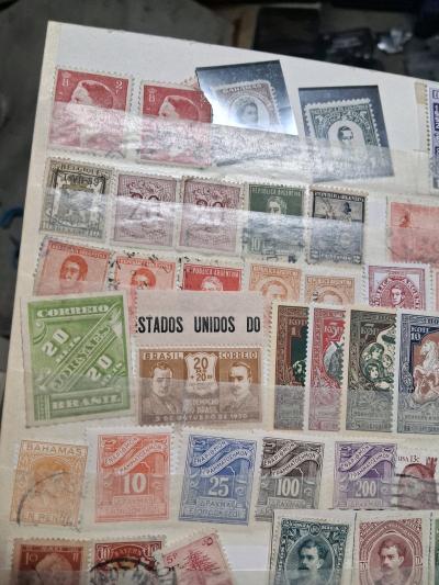 old antique 20 plus page front and back world stamp binder - Thumbnail 4