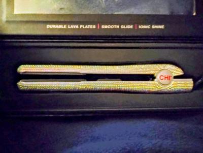CHI Volcanic Lava Ceramic Rhinestone Flat Iron - Thumbnail 4