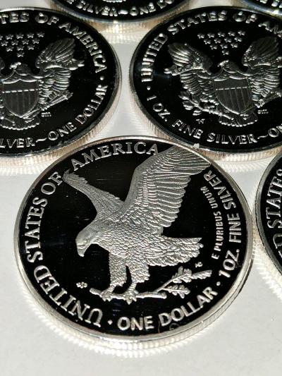 non magnetic silver plated eagle rounds 1oz - Thumbnail 4
