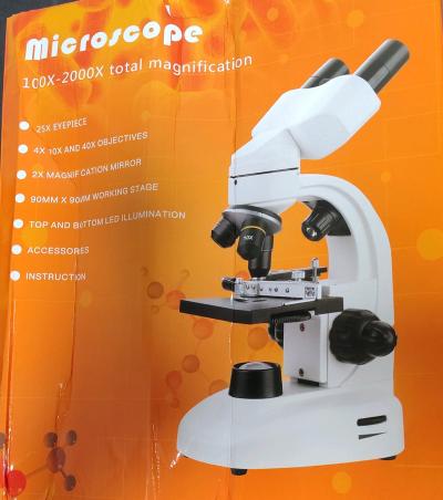 Microscopio Binocular Compuesto Profesional 40X1600X con Cab - Thumbnail 2