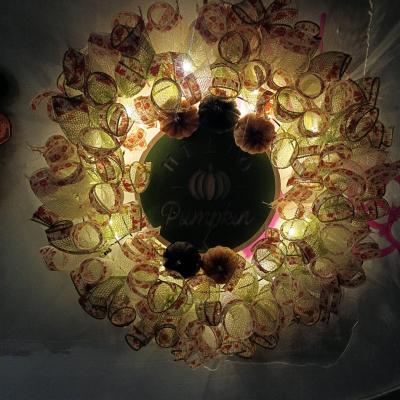 Handmade Fall wreath with lights - Thumbnail 3