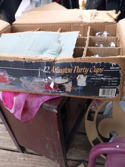 Vintage Anchor Hocking Arlington Glass Punch Cups Set 12 Box