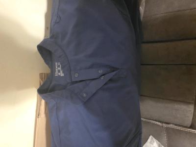 Hanes button up scrub top Navy blue sz 2x - Thumbnail 2