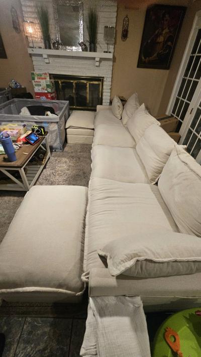 GOSUHI 1425 UShaped Modular Cloud Sectional Sofa  Beige - Thumbnail 2