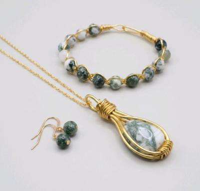 Handmade Wire Wrapped Jewelry Sets 3pcs