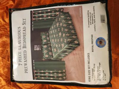 king bed set with curtains