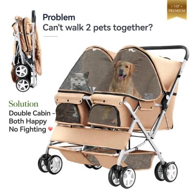 VIP 2Pet Stroller for Dogs  Cats  Premium Double Pet Stroll