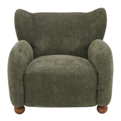 2 Brand New Modern Boucl Accent Chairs  Olive Green - Thumbnail 12