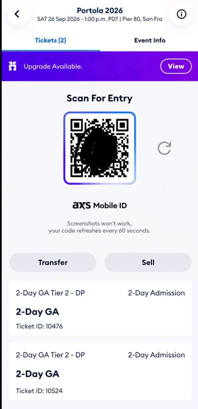 Portola 2Day GA Tickets