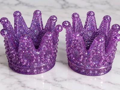 twin purple LED candle holders