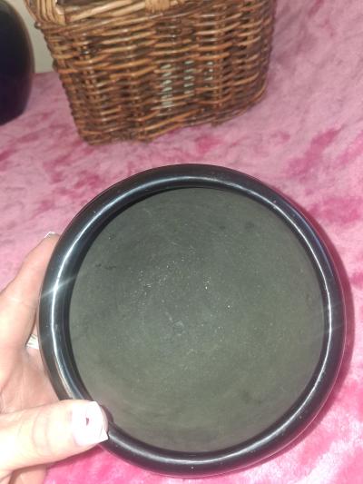 Vintage Santa Clara Pueblo Blackware Pottery Bowl  HandCarve - Thumbnail 4