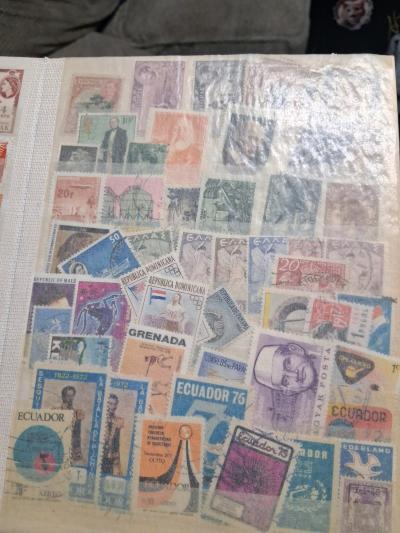 old antique 20 plus page front and back world stamp binder - Thumbnail 9