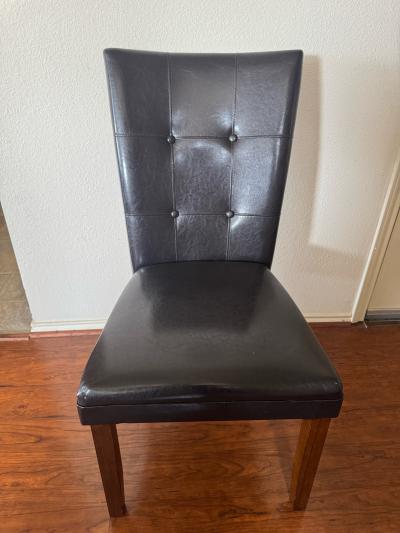 Leather dining table chairs 6 sets - Thumbnail 3