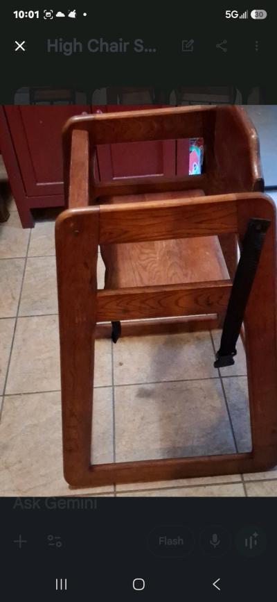 Premium Solid Wood High Chair  Clean Sturdy  Safe 90 - Thumbnail 7