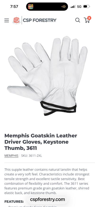 Large leather work or driving gloves - Thumbnail 2