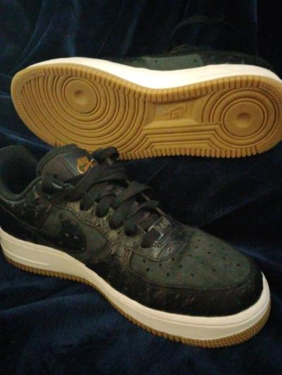 Black Nike Air Force 1 lowtop ostrichtextured leather - Thumbnail 5