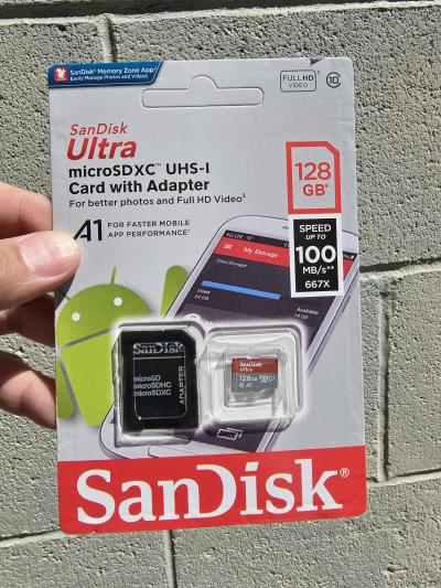 sandisk micro sd card 128gb with adaptor