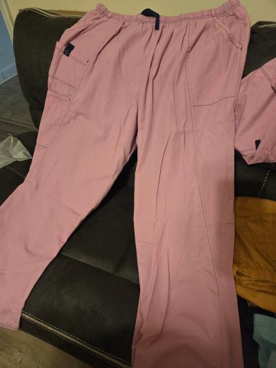 Womens scrub set 3X pink with blue trim - Thumbnail 5