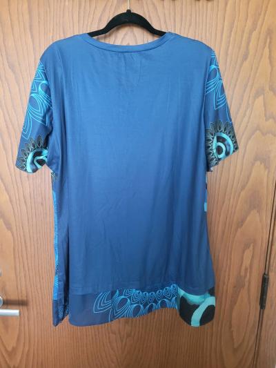 Blue Abstract Print Tunic Top Size 18 - Thumbnail 3