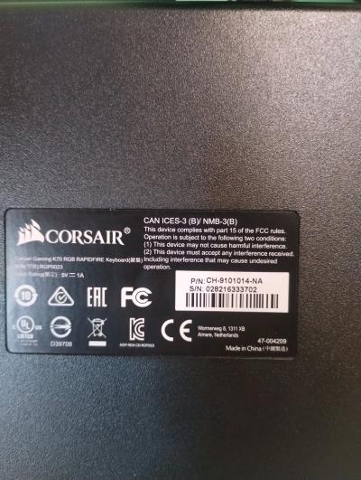 Corsair wired RGB Rapidfire Keyboard and wired mouse - Thumbnail 3