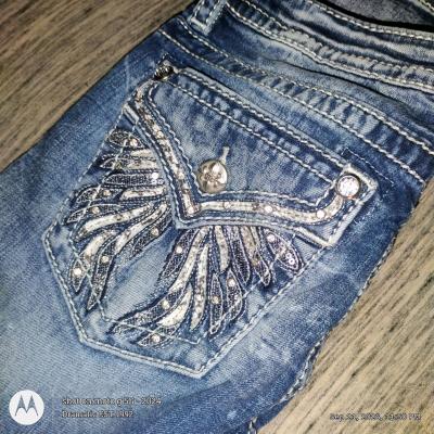 MissMe Angel Embroidered Jeans