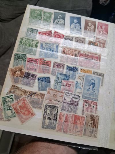 old antique 20 plus page front and back world stamp binder - Thumbnail 11