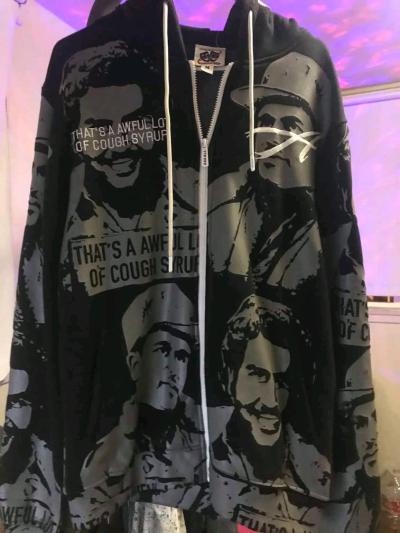 Gray and black Asaail hoodie used good
