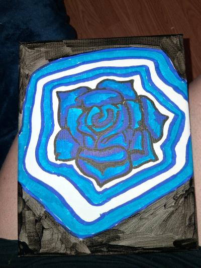 blue rose painting