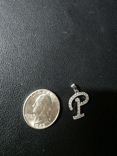 letter P charm real Moissanite Diomands - Thumbnail 6