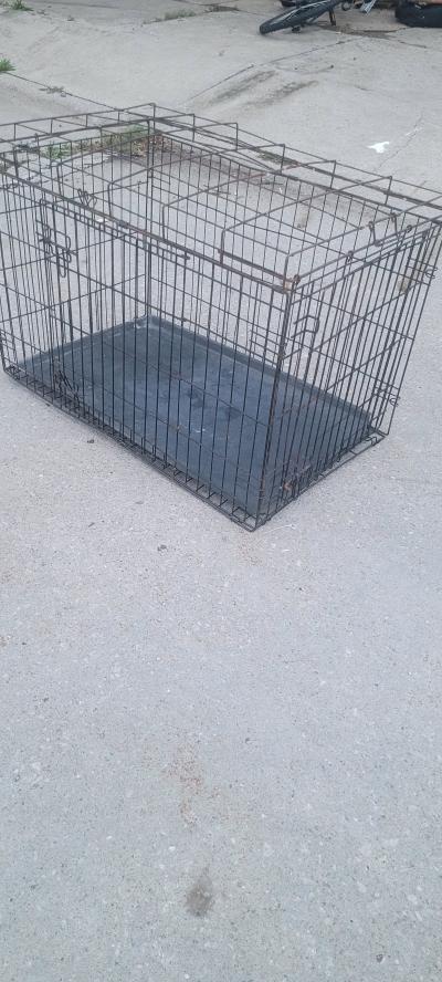 Big black metal dog cage
