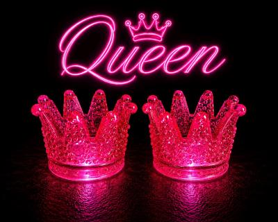 Pink LED candle holders set Handmade
