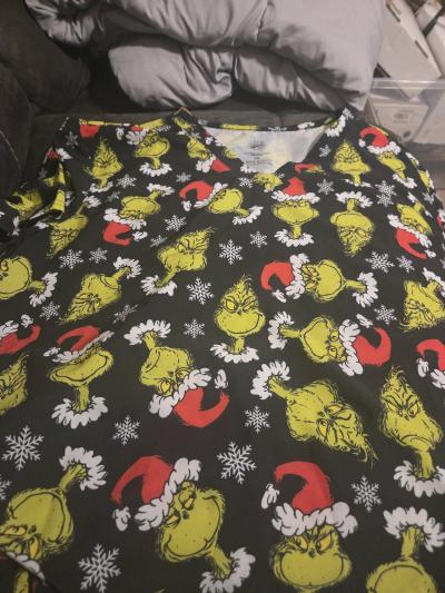 Grinch nursing scrub top 3x - Thumbnail 2