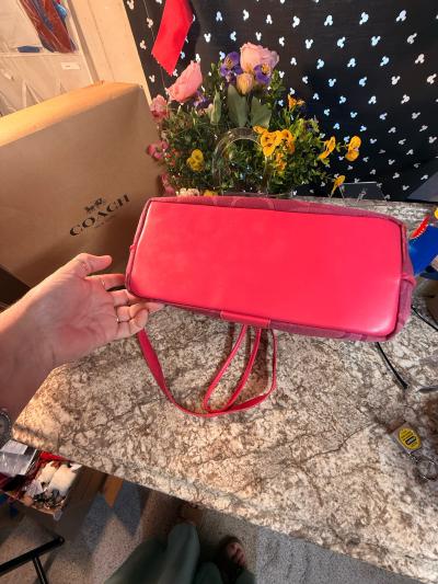 Coach signature jacquard drawstring bucket bag with silverto - Thumbnail 4