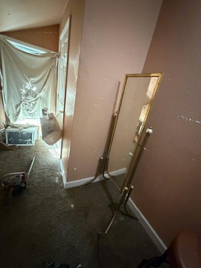brass floor length mirror
