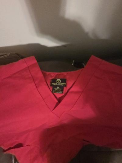 Natural Uniform scrub top Unisex red sz 3X
