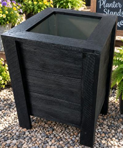 Handcrafted Wooden Porch Planter Box  Dark Stain Finish