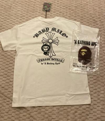 BAPE x Chrome Hearts Collab White TShirt - Thumbnail 2