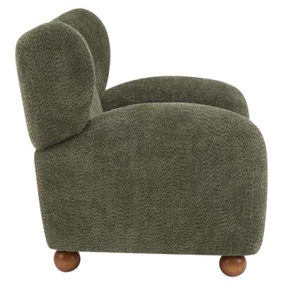 2 Brand New Modern Boucl Accent Chairs  Olive Green - Thumbnail 7