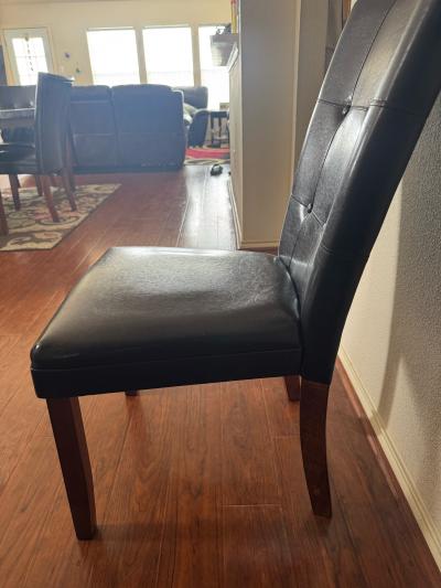 Leather dining table chairs 6 sets - Thumbnail 4