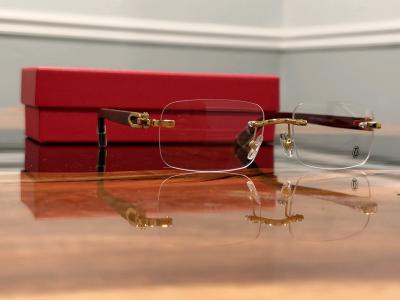 Cartier Sunglasses Clear Lens Wood Frame - Thumbnail 3