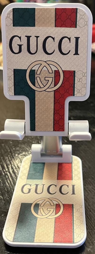 Decorative Phone Stand with Colorful Stripe Design